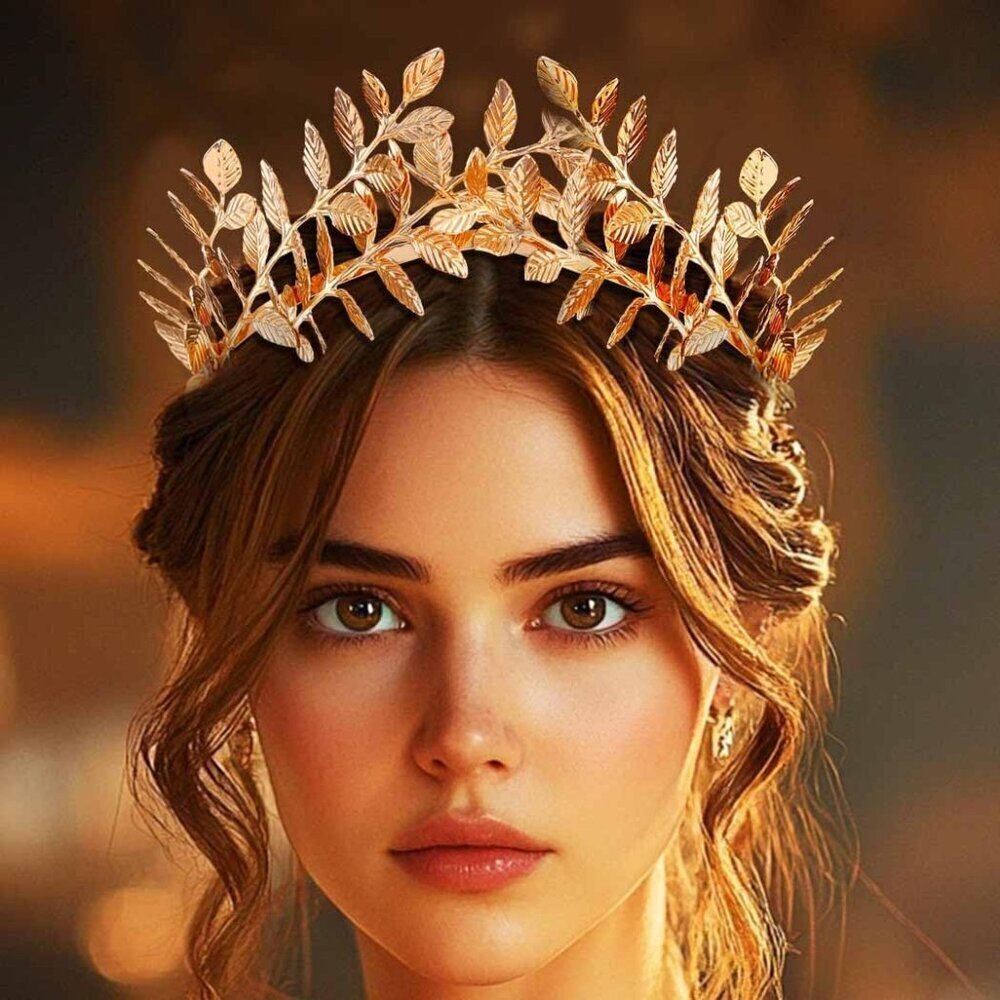 Gold Leaf Crown Headband Greek Goddess Headpiece Laurel for Women Cosplay